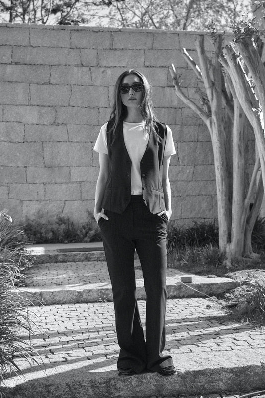 Ticho Pants Black Pinstripe