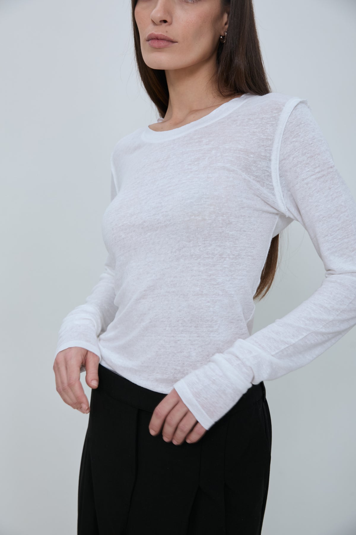 AGNES LONG SLEEVE T-SHIRT white