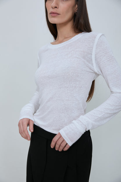 AGNES LONG SLEEVE T-SHIRT white