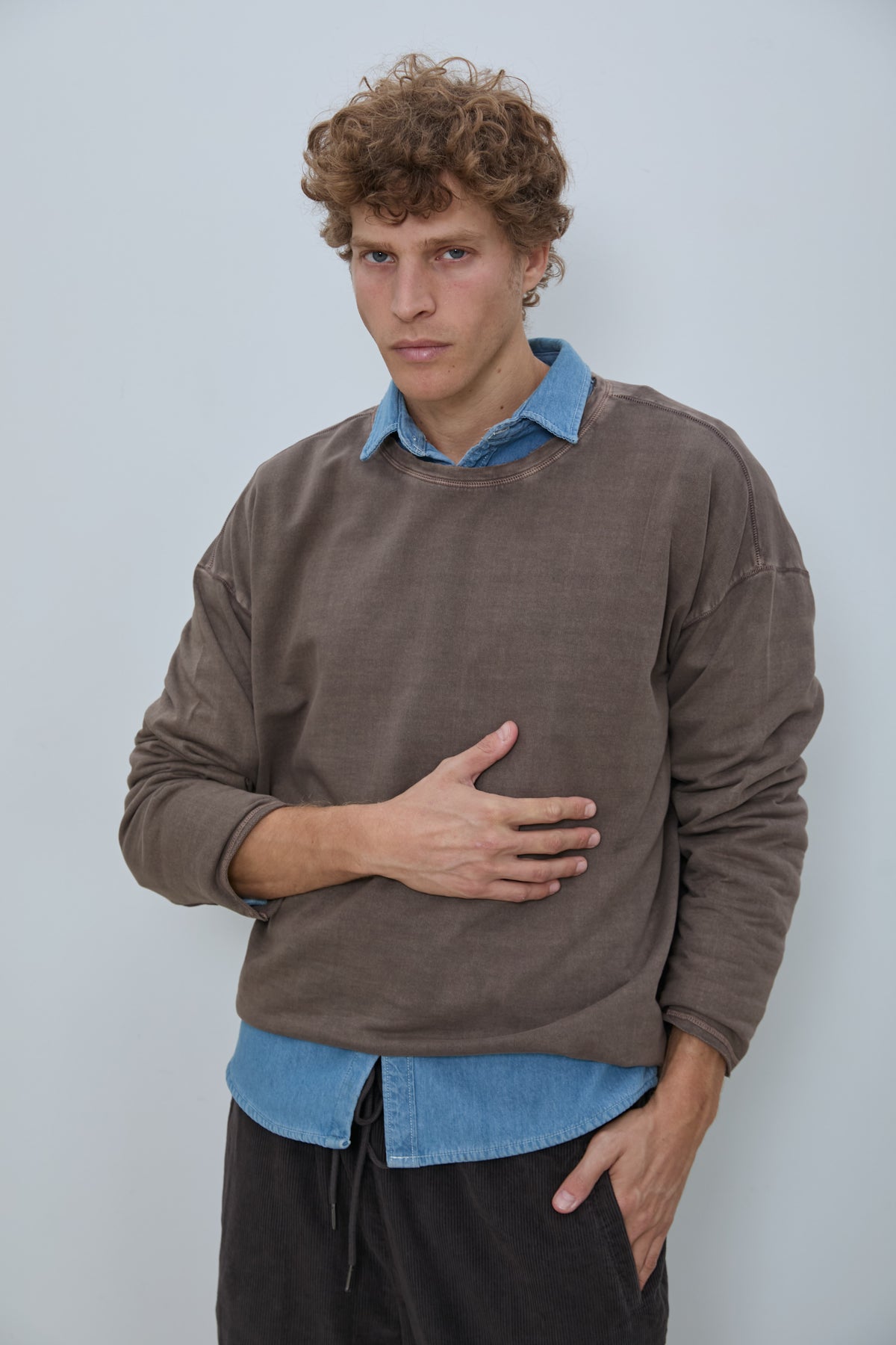 KLEE SWEATSHIRT WASHED MOCHA