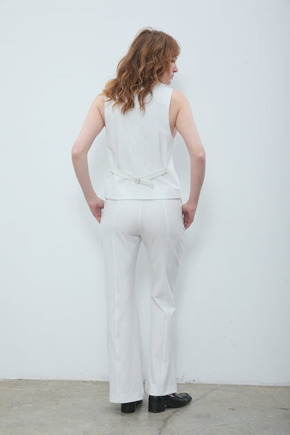 Anna Vest White Pinstripe
