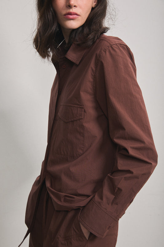 LOTTE NYLON SHIRT ESPRESSO