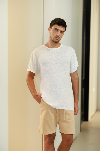 Oversized Linen T-Shirt white