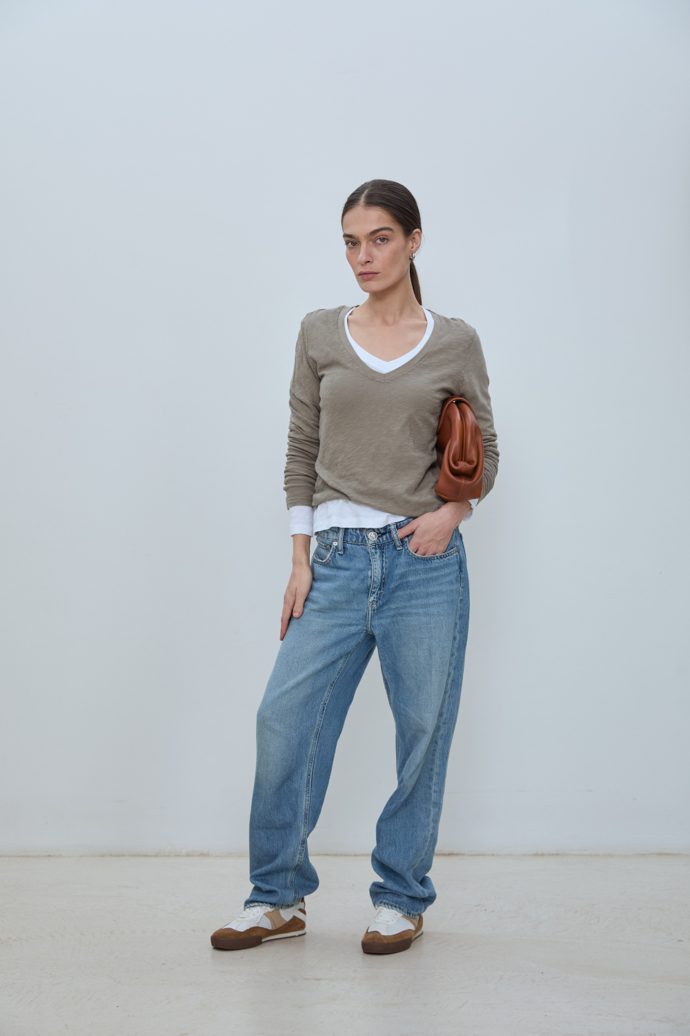 MICHAELA LONG SLEEVE T-SHIRT light khaki