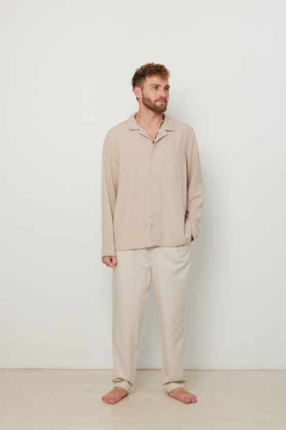 Relaxed Pocket Shirt Beige