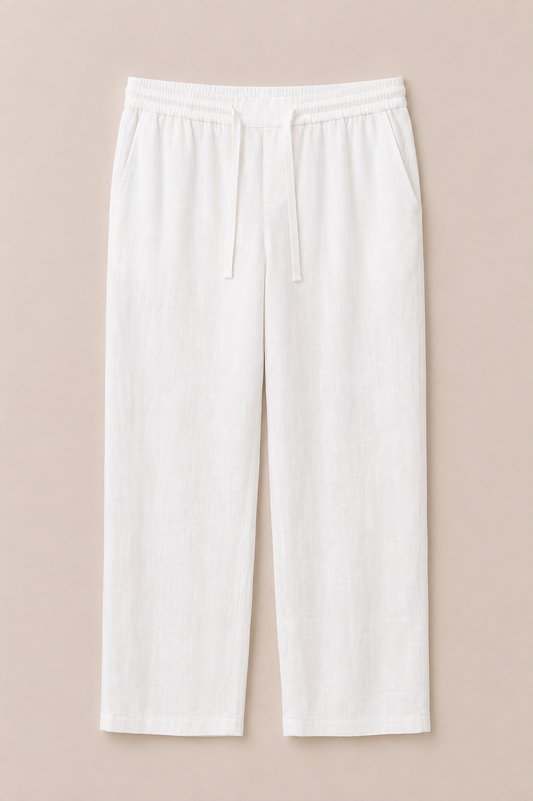 Relaxed Linen Pants White