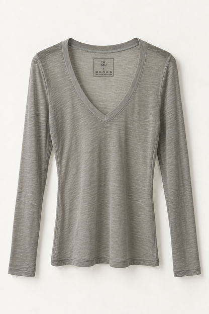 MICHAELA LONG SLEEVE T-SHIRT light khaki