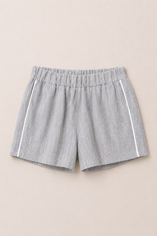 Relaxed linen shorts grey