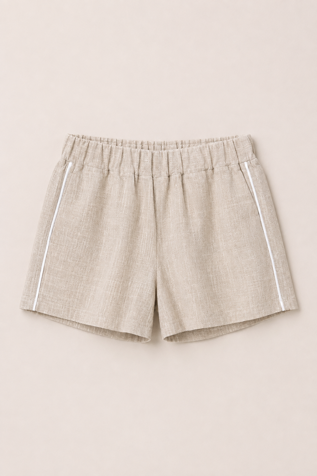 Relaxed linen shorts beige