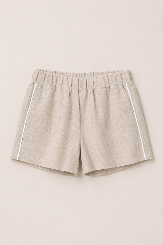 Relaxed linen shorts beige