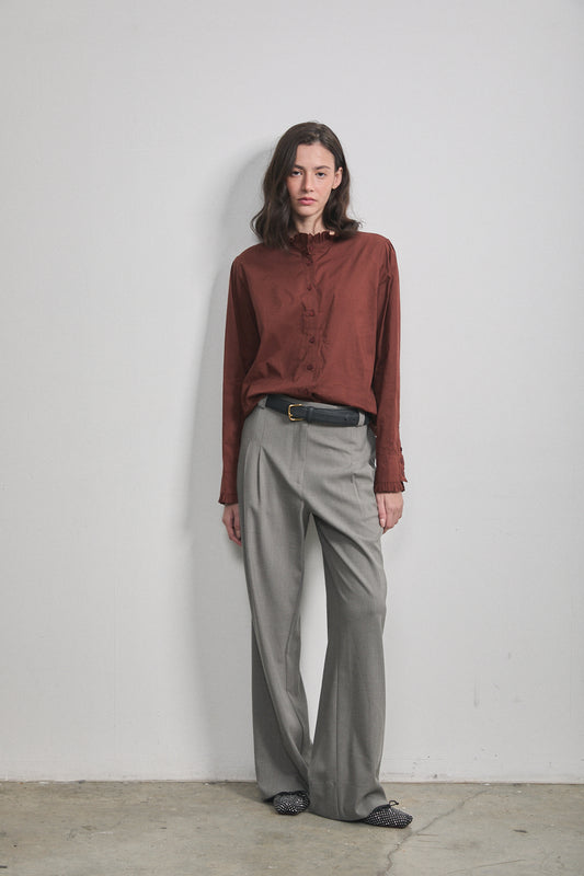 Alma Ruffle Shirt Teracotta