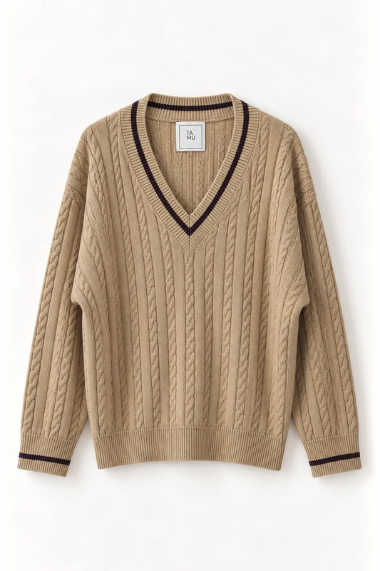 Solene Cable Knit Sweater Mocha