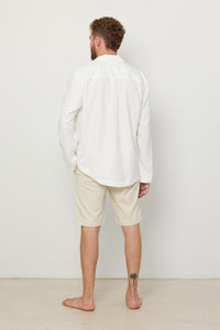 Long Sleeve Buttoned Shirt For Men White