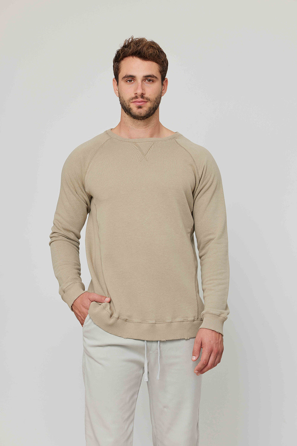 Men Sweatshirt Khaki