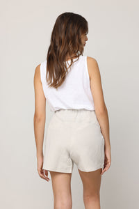 Short Pants Linen Style Beige
